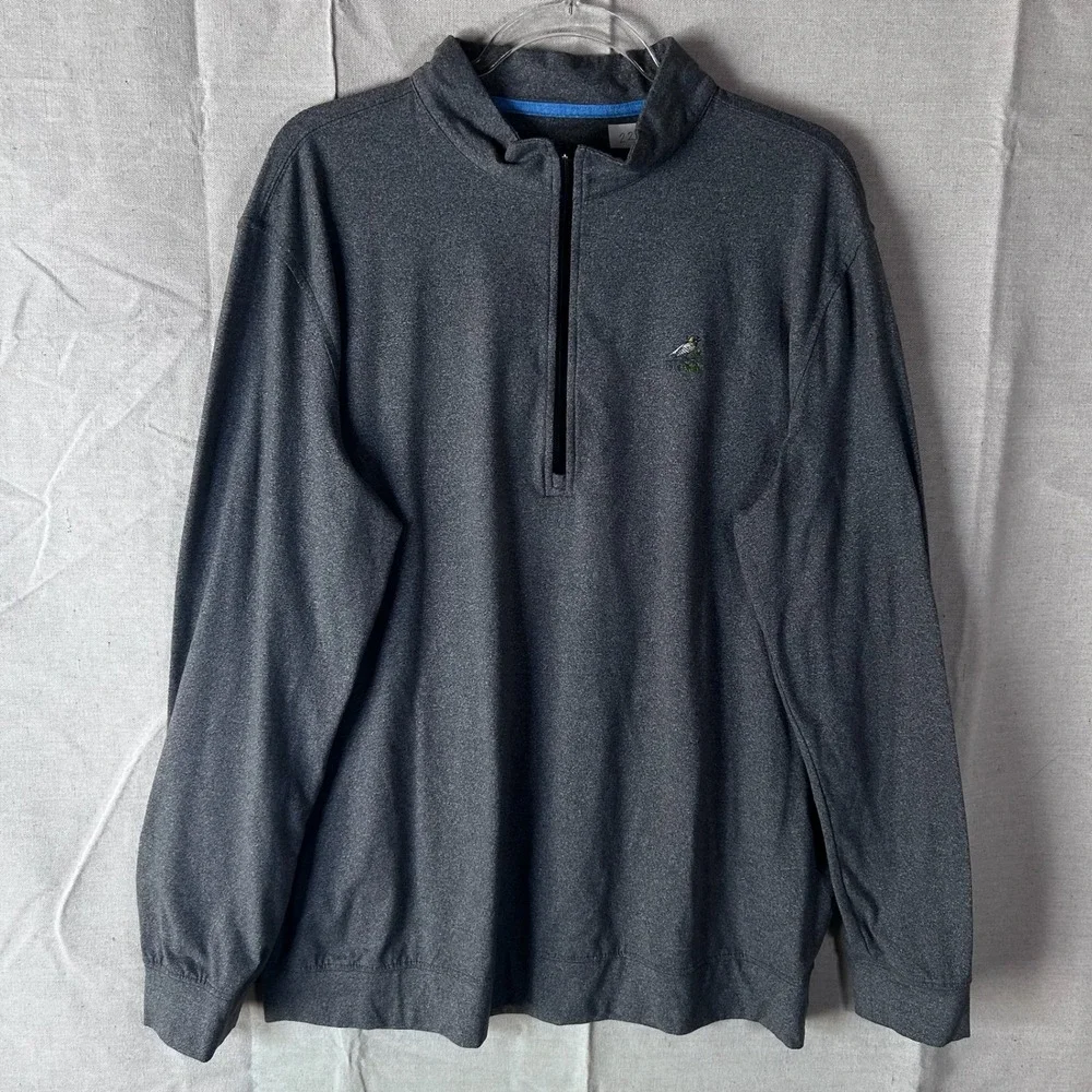 Straight Down Mens XXL Gray Heather Quarter Zip Golf Pullover Performance Shirt‎